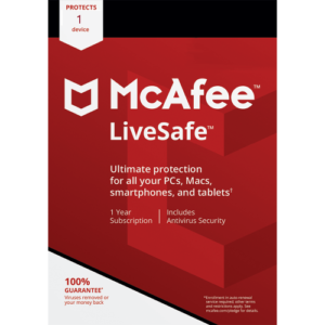 McAfee LiveSafe – 1-Year / 5 Devices